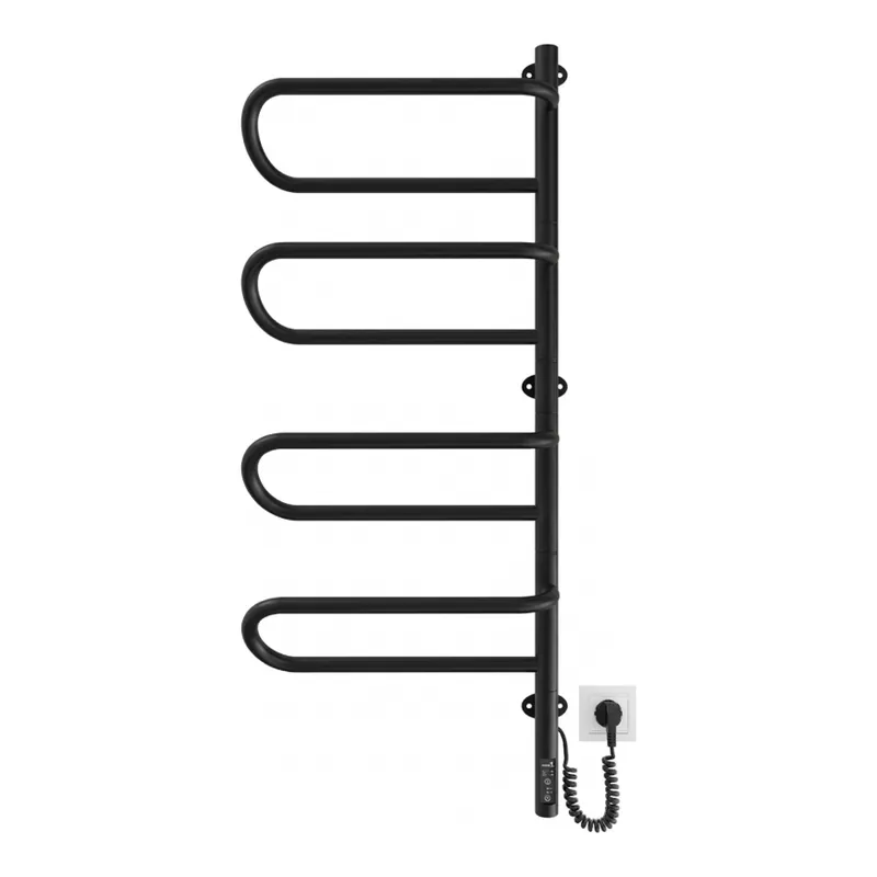Uscător electric rotativ pentru prosoape ELECTRA 120W/230V 102,5x44,5 cm inox/negru, montaj pe partea dreaptă Retur gratuit