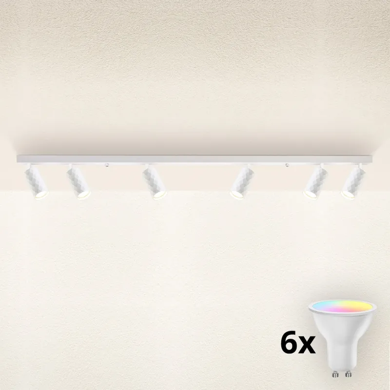Brilagi - Spot LED RGBW reglabil SELE DIAMANT 6xGU10/6,5W/230V 2700-6500K Wi-Fi alb Ofertă de sezon