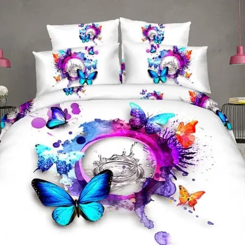Chilipir Lenjerie de pat bumbac digital print 3D – 4 piese | 2567-R