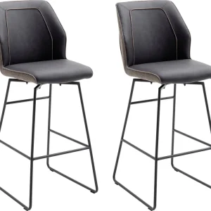 Reducere extra Set 2 scaune de bar Aberdeen gri 58/116 cm