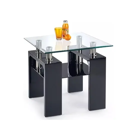 Reducere specială Măsuță cafea Diana H pătrată, structură stabilă, PAL melaminat, 60x60x55 cm, negru