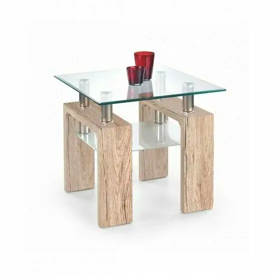Discount Măsuță cafea Diana H pătrată, structură stabilă, PAL melaminat, 60x60x55 cm, stejar San Remo