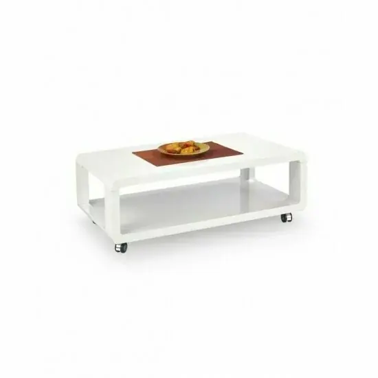 Vezi acum Măsuță cafea Futura, design minimalist, finisaj mat, MDF lucios, 105x58x38 cm, alb