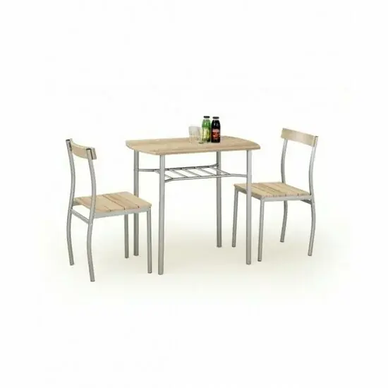 Set masă Lance cu 2 scaune, design compact și funcțional, PAL melaminat, 82x50x75 cm, stejar Sonoma Reduceri