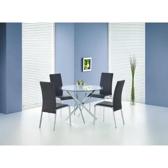 Discount Masă Raymond rotundă, design compact, MDF laminat și oțel mat, 100x73 cm, stejar/negru