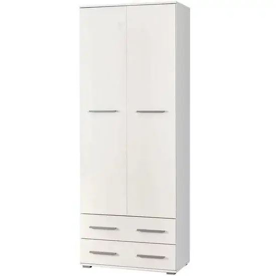 Dulap Lima REG2, organizare eficientă, PAL laminat lucios, 77x40x200 cm, alb Livrare expres