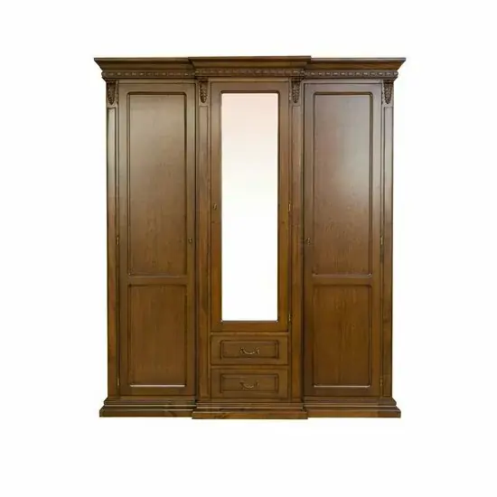 Dulap 3 Uși Diana, compartimentare practică, masiv fag + panel + MDF furniruit nuc, 188x67x216 h cm, finisaj la alegere Vezi acum