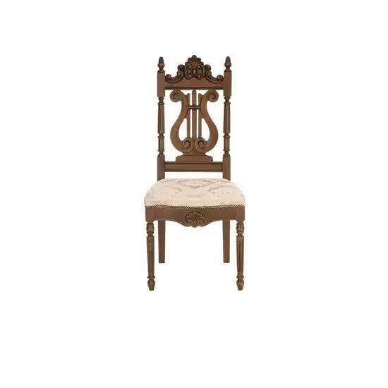 Scaun Sonia cu spătar lira din lemn masiv, 46x48x100 cm cu tapițerie elegantă Retur ușor