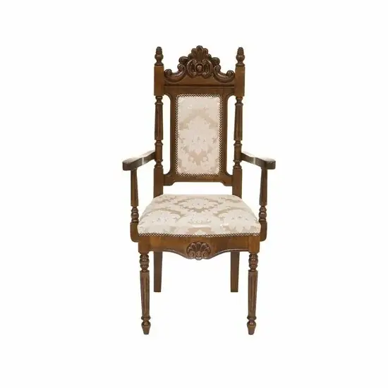 Scaun Sonia cu brațe 46x48x100 cm din lemn masiv și tapițerie confortabilă Vezi acum