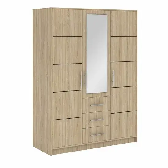 Dulap Bali D3 cu polite si bara umerase din PAL, 1,47x0,58x2,00 m, Sonoma Reduceri