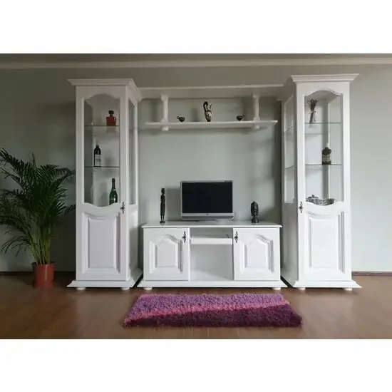 Set mobilă sufragerie Tip 1, cu spații de depozitare multiple, din PAL, 270x60x210 cm, alb cretă Comandă acum