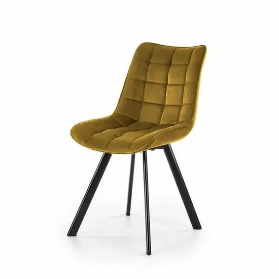 Scaun K332 cu tapițerie textilă, structură metalică, 46x61x84 cm, galben Plată securizată