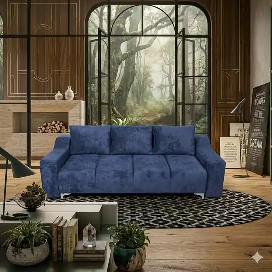 Canapea Luna, culoare personalizabila - 240x85x105 cm, extensibilă cu spațiu depozitare, tapițerie moale Reducere
