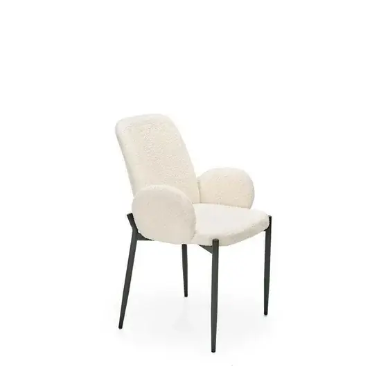 Scaun K477 tapițat, spătar ergonomic, cadru solid, 58x58x89 cm, alb Reducere extra