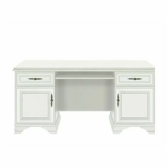 Birou Idento BIU2D2S, 2 dulapuri și 2 sertare, MDF și PAL laminat, 160x74x78 cm, alb alpin Expediere rapidă