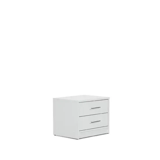 Reducere specială Noptieră Brema cu 1 sertar, design minimalist și PAL melaminat, 53.5x41.5x44 cm, alb