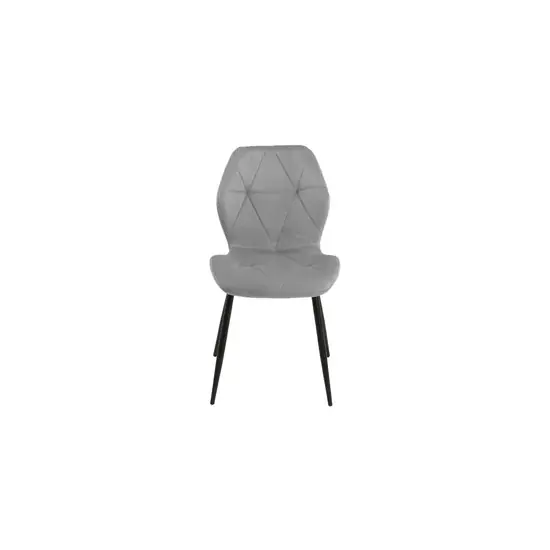 Super ofertă Scaun Pollo tapițat, design modern și picioare metalice, tapițerie catifelată premium, culoare grey