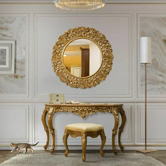 Set de toaletă Vicky, design elegant cu oglindă și sertare, lemn masiv și MDF, 130x42x79 cm, culoare personalizabilă Comandă acum