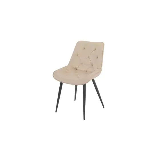 Cumpără acum Scaun Matty, modern și ergonomic cu tapițerie din catifea și picioare metalice, 50x40x84 cm, culori disponibile gri, verde, negru, bej
