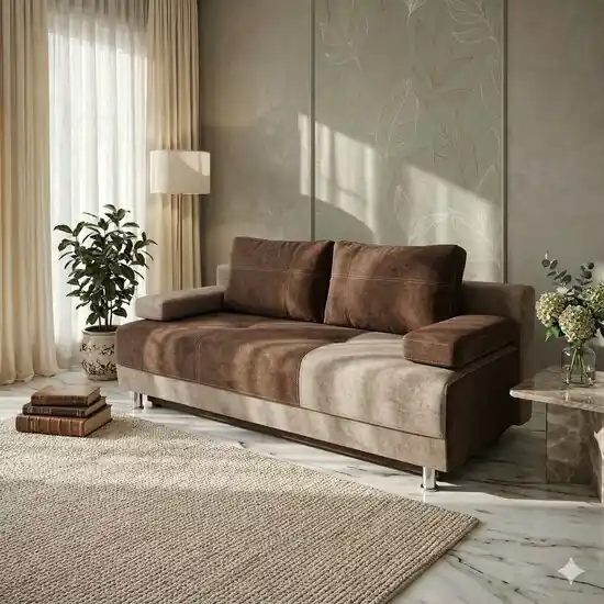 Canapea extensibilă Kim, gri - 200x95 cm, ladă depozitare, stofă de calitate Ofertă de sezon
