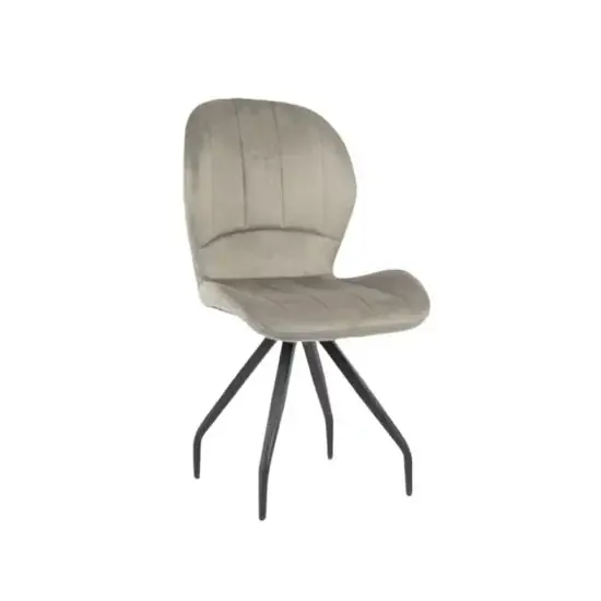 Scaun Criss, stil contemporan, tapițerie catifea moale, picioare metalice, 58x50x88 cm, Gri Bestseller