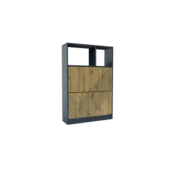 Doar azi Pantofar Bristol 2D, 2 uși rabatabile, structură PAL melaminat, spațiu depozitare optim, 120x80x17 cm, Alb