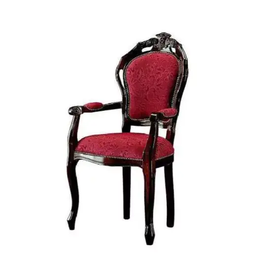 Scaun Venezia ECO cu braț, design clasic, șezut tapițat, structură lemn masiv, 58x58x107 cm, personalizabil Doar azi