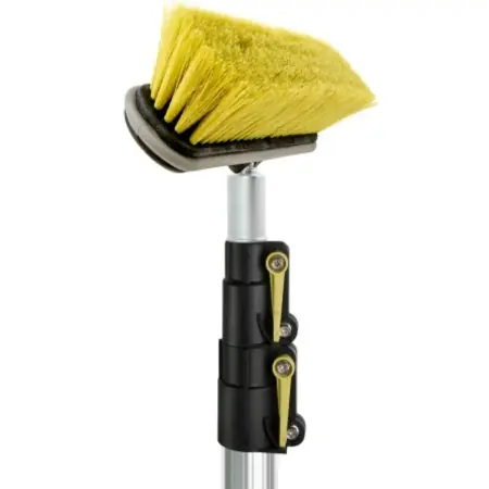Reduceri Set perie medie cu maner extensibil DOCA, plastic/cauciuc/aluminiu, argintiu/negru/galben, 3,6 m