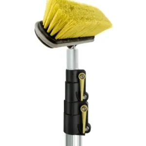 Retur ușor Set perie medie cu maner extensibil DOCA, plastic/cauciuc/aluminiu, negru/galben/argintiu, 3,6 m