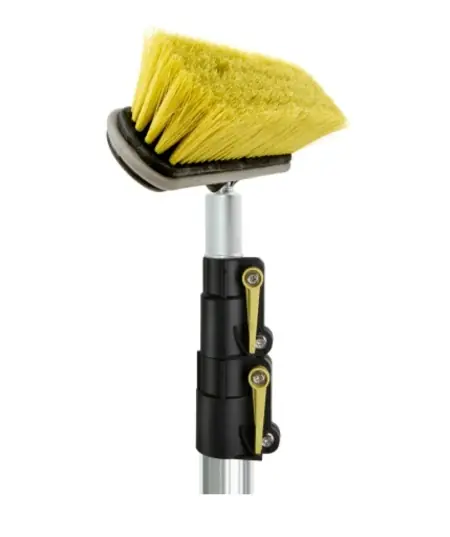 Preț promoțional Set perie medie cu maner extensibil DOCA, plastic/cauciuc/aluminiu, negru/galben/argintiu, 7,3 m