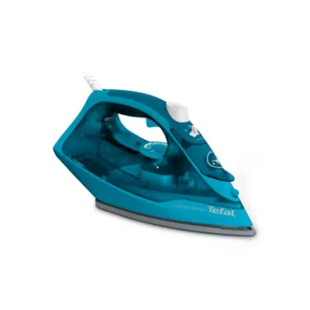 Promoție Fier de calcat Tefal Express Steam FV2867E0, Putere 2500W, Jet de abur 200g/min, Abur variabil 0-45g/min, Capacitate 270ml, Talpa Ceramica, Albastru