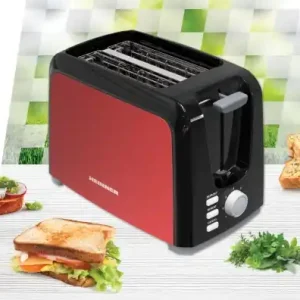 Preț redus Prajitor de paine Heinner HTP-700BKRD, Putere 750W, 2 felii, 7 niveluri de rumenire, Spatiu depozitare cablu, Negru/ Rosu