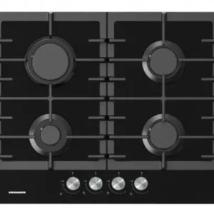 Plita incorporabila Heinner HBH-M421IRFGBK, Gaz, 4 arzatoare, Latime 60cm, Gratar fonta, Aprindere electrica, Sticla neagra Cumpără acum
