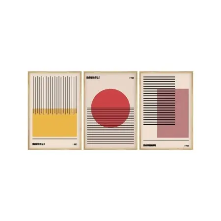 Wallxpert set 3 tablouri decorative cu rama, 3x50x70 cm, MDF 3mm, cadru lemn solid 2 cm, multicolor - Verificat A · Re-Bloom Ieftin