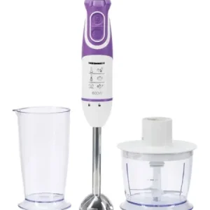 Blender de mana Heinner HB-600UV, Putere 600W, 5 viteze, Functie Turbo, Tel, Tocator, Alb/Ultraviolet Comandă acum