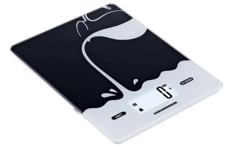 Cantar de bucatarie Heinner HKS-BK5USB, 5Kg, Display LCD, Control Touch, Gradare: 1g, Functie cantarire lichide, Negru Ultima șansă