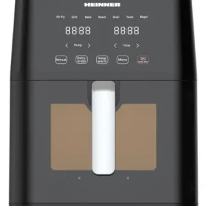 Calitate înaltă Friteuza cu aer cald Heinner CycloneFry Cook HAF-M7BK1800, Putere 1500-1800W, Capacitate 7L, Display digital, Termostat reglabil, Negru