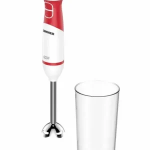 Retur gratuit Blender de mana Heinner NewFlex-600 HHB-D600WHR, Putere 600W, 2 viteze, Pahar gradat 0.7L, Lame inox, Alb/Rosu/Verde