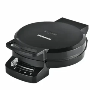 Aparat de facut gofre Heinner HWF-F1200BK, Putere 1200W, Termostat ajustabil, Depozitare verticala, Negru Reducere de preț