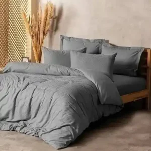 Livrare rapidă Set husa pilota + 2 fete de perna, bumbac ranforce 100%, 200x200 cm + 2x80x80 cm, gri - Verificat A · Re-Bloom