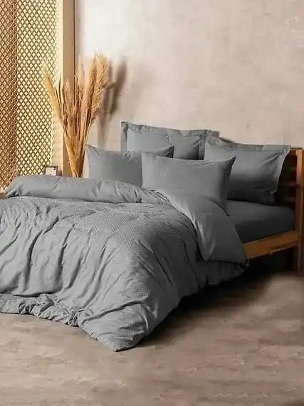 Livrare rapidă Set husa pilota + 2 fete de perna, bumbac ranforce 100%, 200x200 cm + 2x80x80 cm, gri - Verificat A · Re-Bloom
