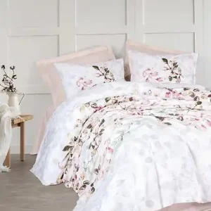 Cel mai bun preț Set husa pilota + 2 fete de perna, bumbac ranforce 100%, 240x220 cm + 2x60x60 cm, model floral, multicolor - Verificat A · Re-Bloom