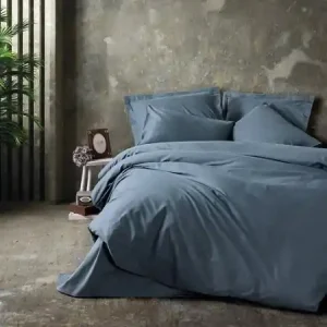 Preț redus Set husa pilota + fata de perna, bumbac ranforce 100%, 135x200 cm + 80x80 cm, antracit - Verificat A · Re-Bloom