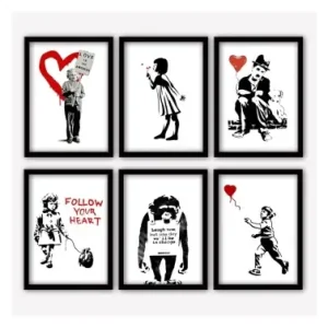 Calitate înaltă Set tablouri decorative Re-Bloom, 6 piese, MDF, multicolor, 25 x 30 cm