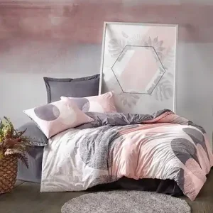 Set husa pilota + fata de perna, bumbac ranforce 100%, 155x220 cm + 80x80 cm, multicolor - Verificat A · Re-Bloom Super ofertă