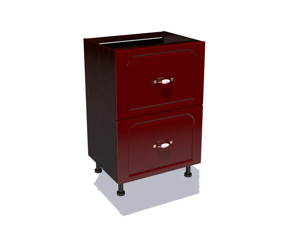 Corp inferior 50 cu 2 sertare metalice pentru greutate Zebra MDF tulip rosu Chilipir