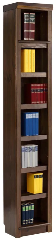 Raft de biblioteca Soeren din lemn de pin maro inchis, 220 cm inaltime Preț promoțional