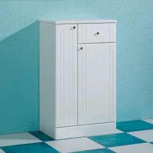 Ofertă de sezon Dulap de baie Quickset 955 alb cu design modern, 50 cm lățime